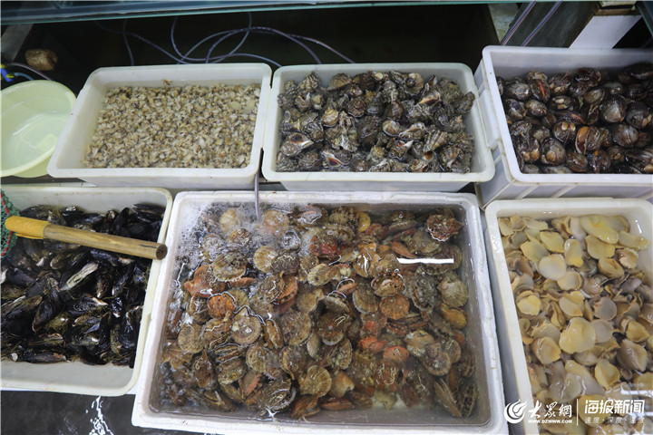 青岛休渔期水产品批发市场海鲜依旧丰富